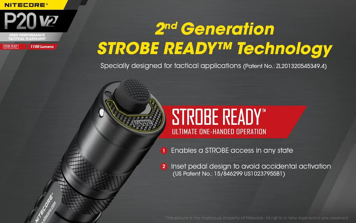 Combo: Nitecore   Tactical  Flashlight -  -  - 1100 Lumens w/ Battery +Free Eco-Sensa  Cord