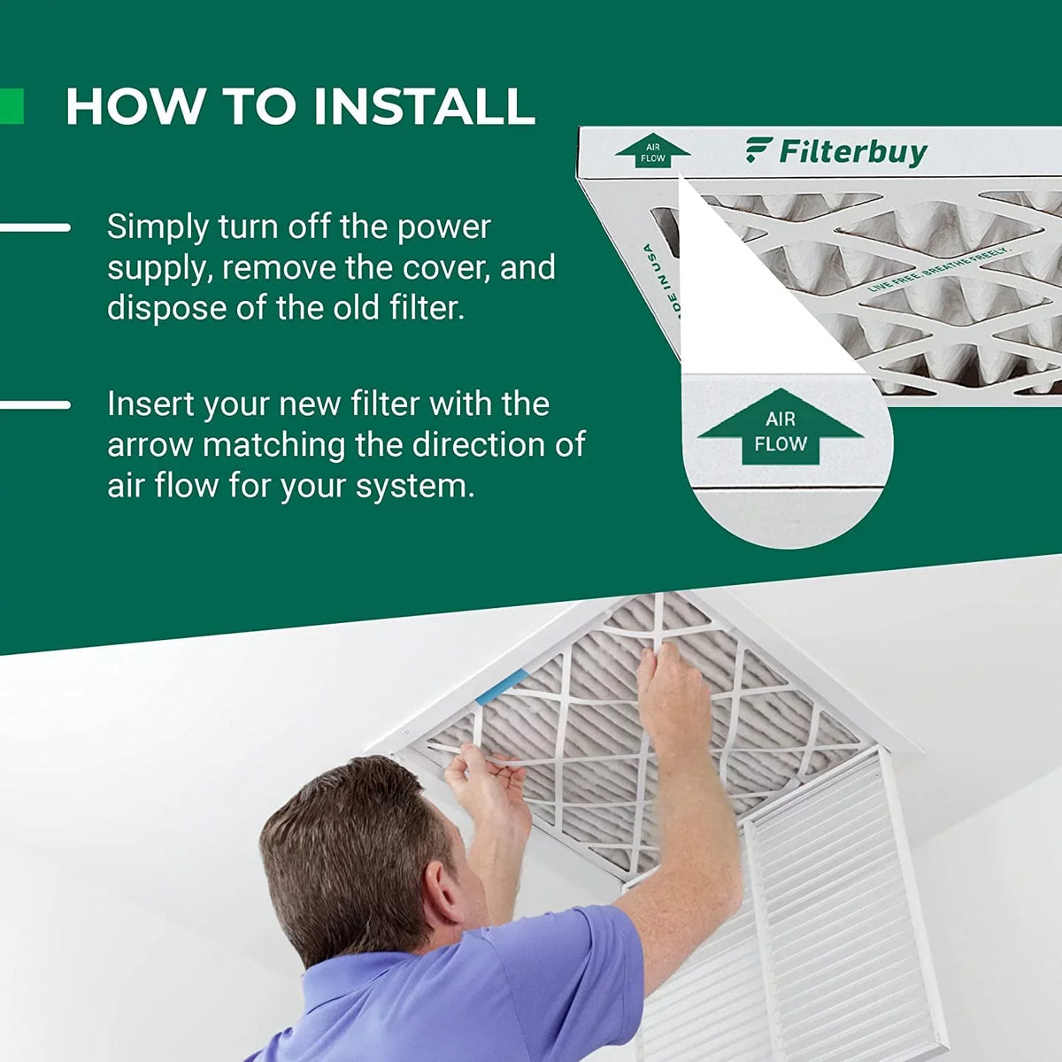 Filterbuy 20x30x1  11 Pleated   Furnace Air Filters (1-Pack)
