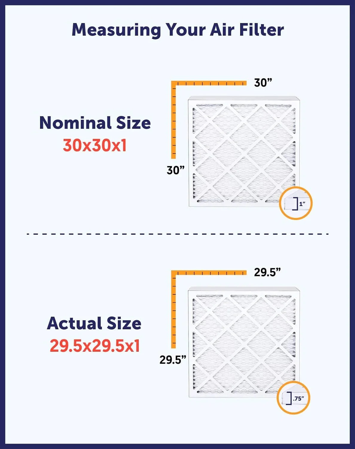 Filter King 22.5x38x1 Air Filter | 4- |  8  Pleated / Furnace Filters |    | Actual Size: 22.5 x 38 x .75"