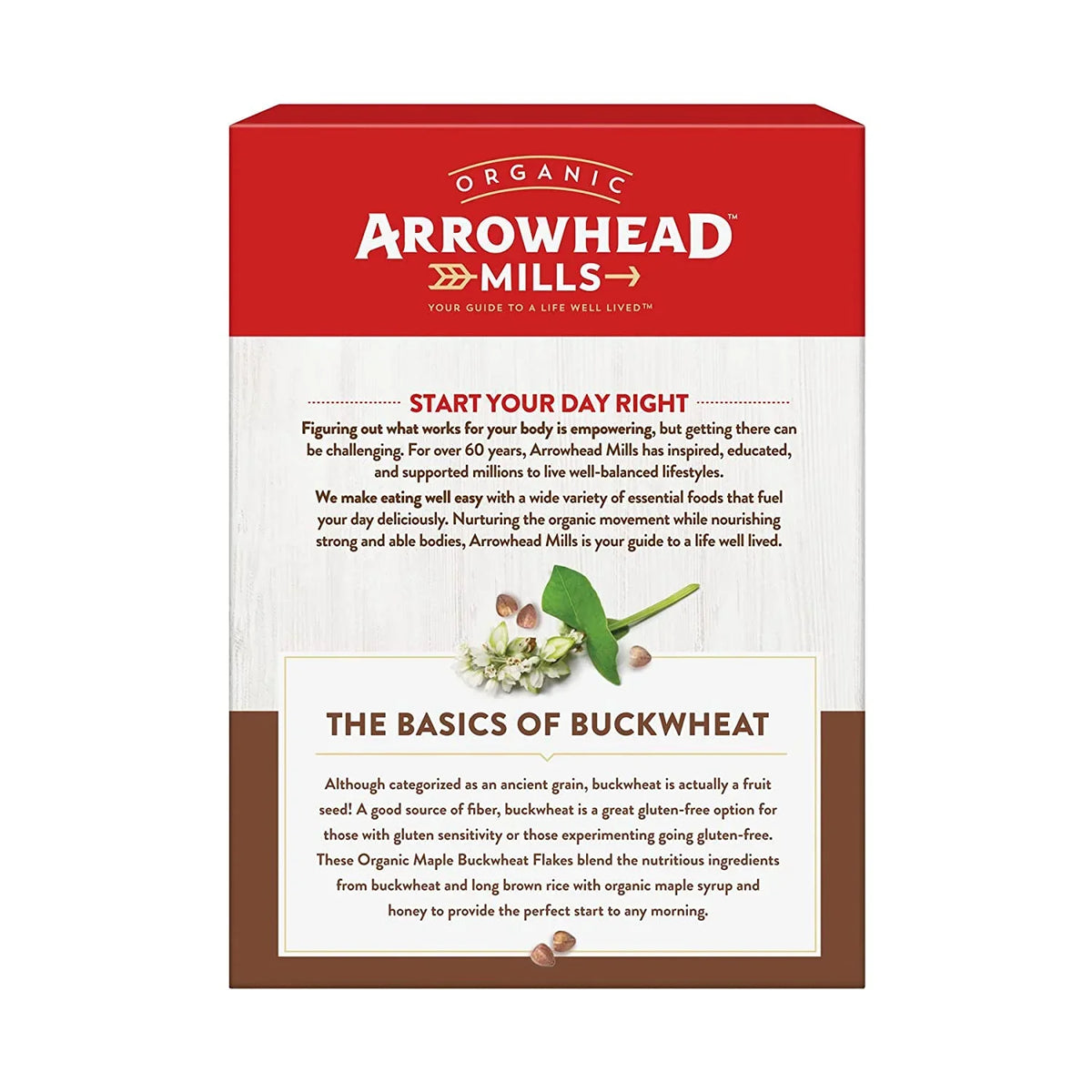 Arrowhead Mills Organic Maple Buckwheat Flakes Gluten Free 10 oz Pack of 4