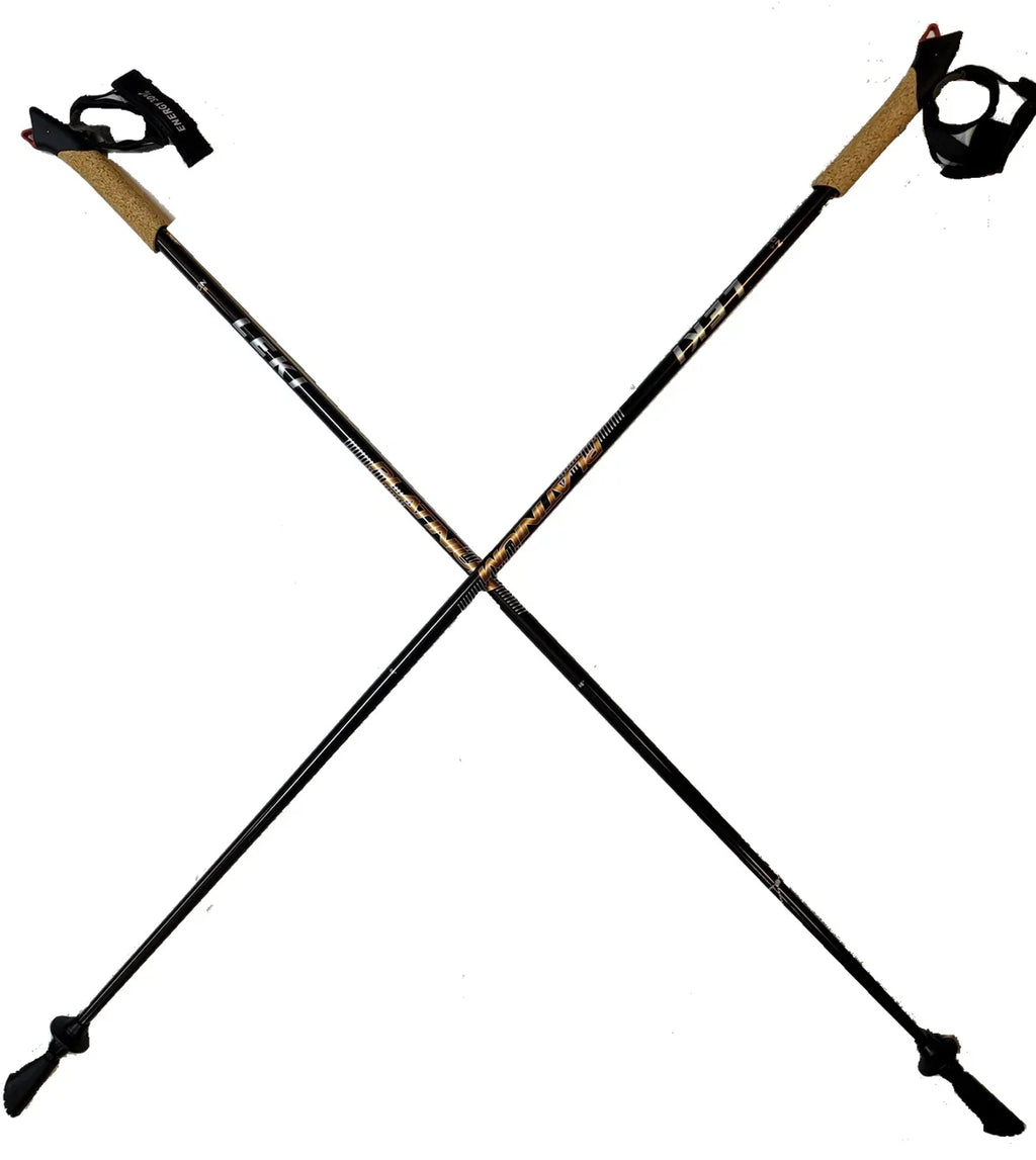 Nordic Walking Platinium Carbon Series Fixed Length Walking Poles 115cm Brown