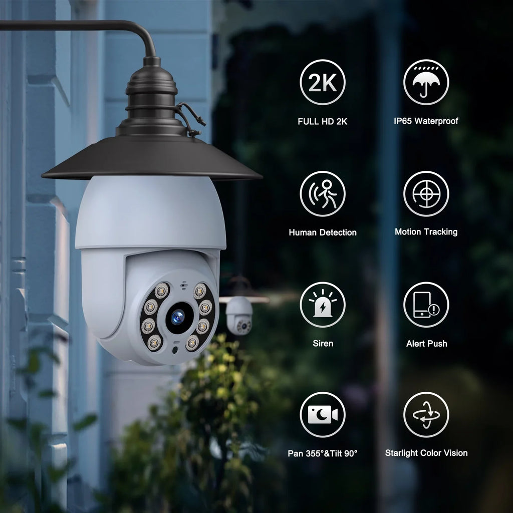 Toguard  2K/4MP WiFi Light Bulb Security Camera Outdoor Indoor  Wireless Dome Surveillance Camera