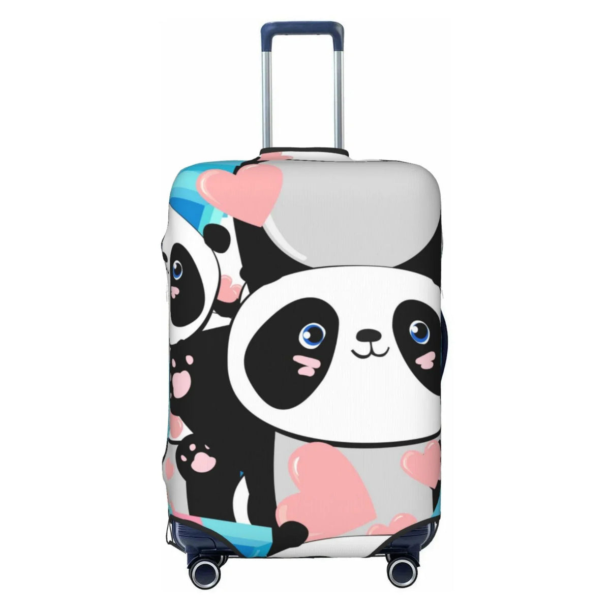 Haiem Panda Cute Pink Hearts Luggage Cover,Durable, Washable Suitcase Protector With Anti-Scratch Technology - Keep Your Luggage Looking New Medium