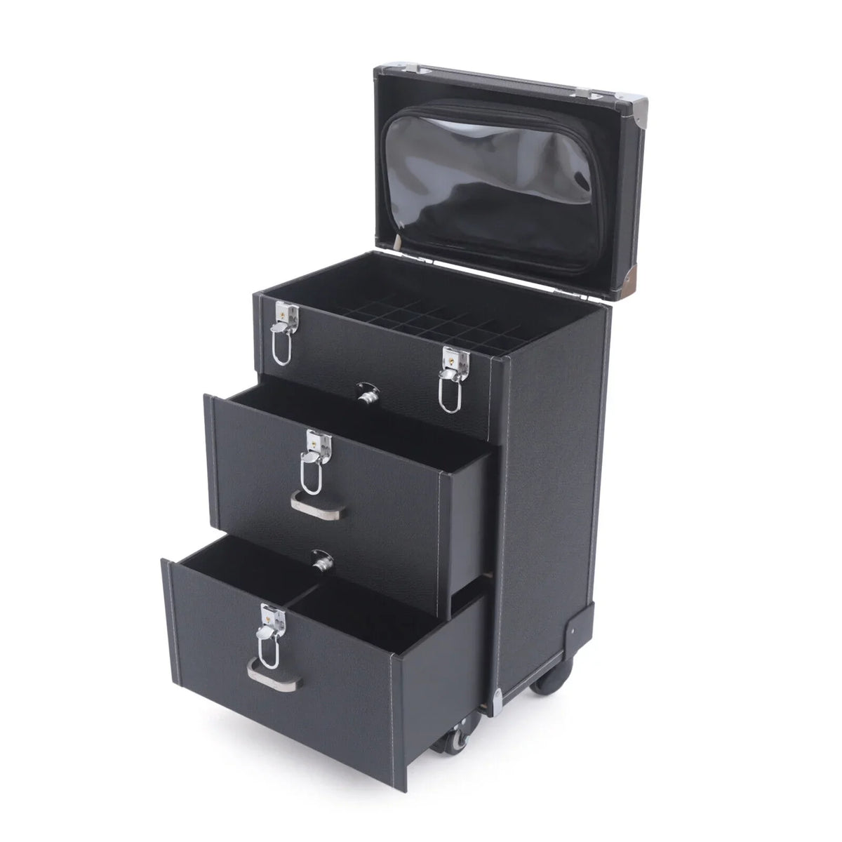 Nail Polish Storage box Travel Makeup Rolling Organizer Cosmetics Train Case with Wheels