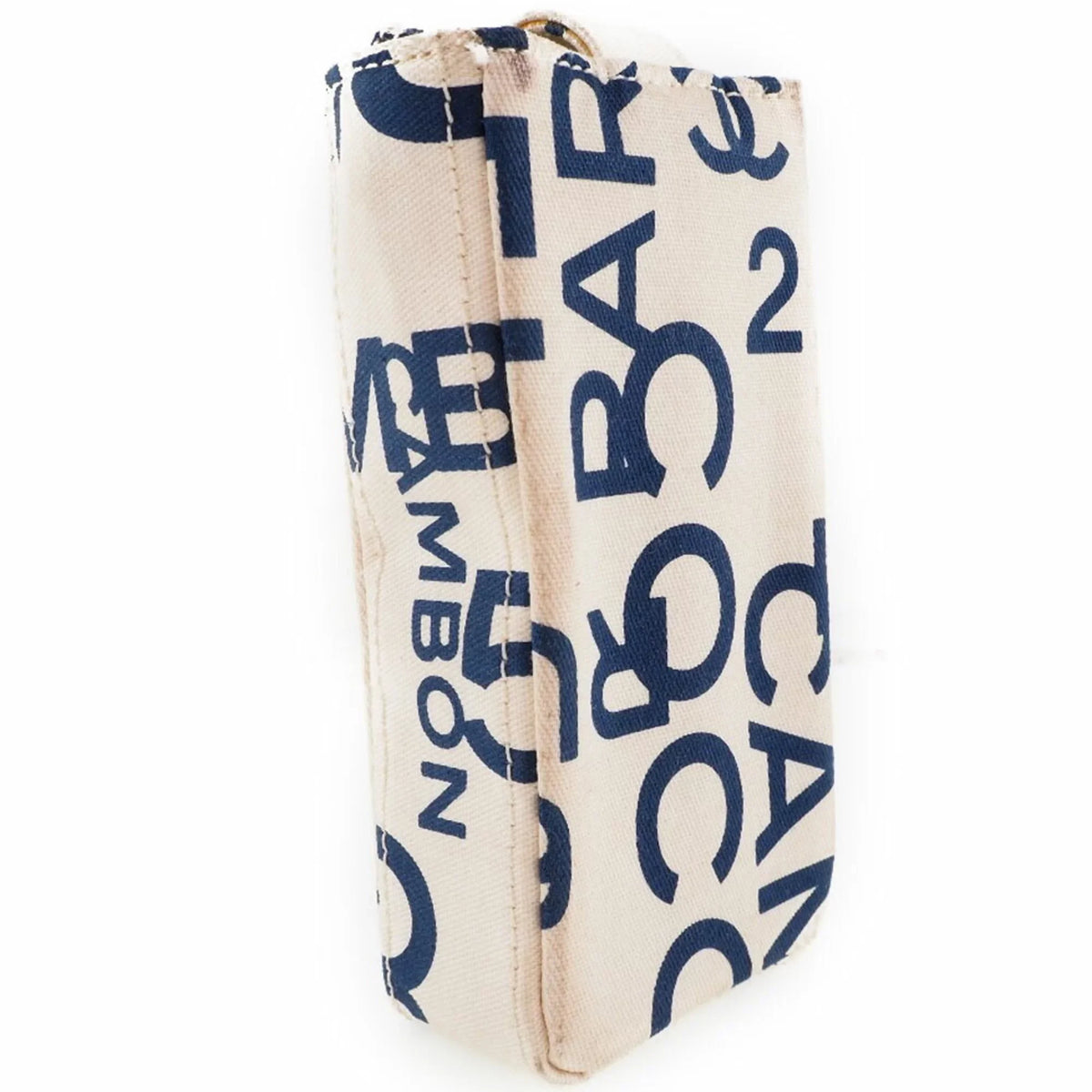 Pre-Owned Chanel Chain Pouch Canvas White/Blue Women's (Good)
