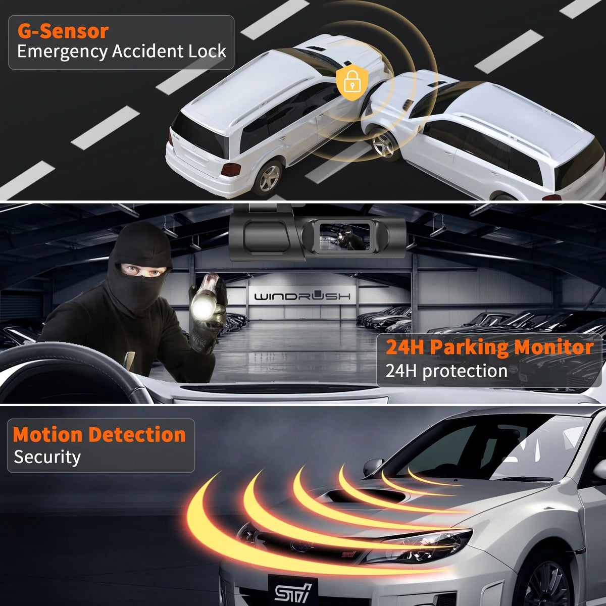 Dash Cam, 4K Dash Cam Front and Rear with Built-in , Car Camera with 1.47"  Screen, Night Vision, 170° Wide Angle, Super Capacitor, , 24H Parking Mode, Support 128GB Max