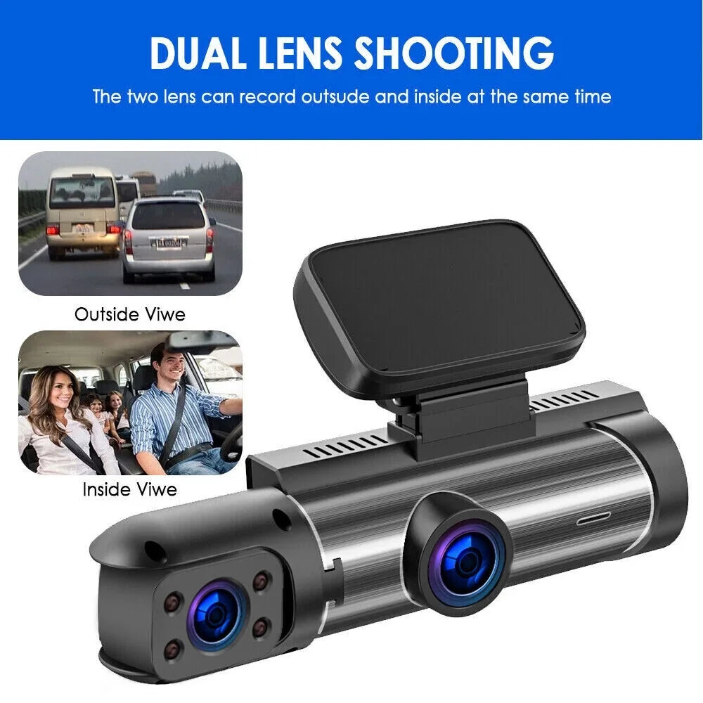 Jahyshow Dual Lens Car  Dash Cam Video Recorder -Sensor 1080P Front w/ Inside Camera