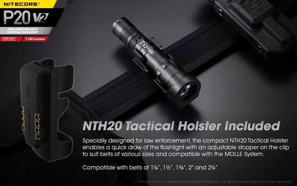 Combo: Nitecore   Tactical  Flashlight -  -  - 1100 Lumens w/ Battery +Free Eco-Sensa  Cord